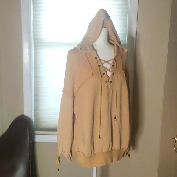 Free People Lace up Sweater - Picture 1 of 5